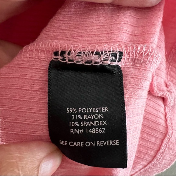 Torrid pink ribbed lace up tank top - Picture 3 of 4